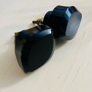 Glass Black Hexagonal Drawer Knobs